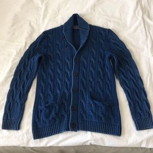 Vince cotton cable button up cardigan